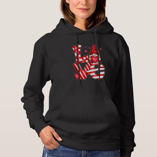 Valentine Gnomes Holding Hearts Valentine's Day Gn Hoodie (Voorkant)