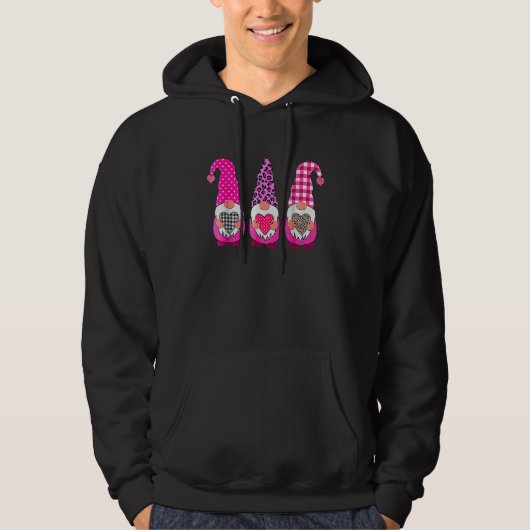 Valentine Gnomes Valentine's Day Love Leopard Buff Hoodie (Voorkant)