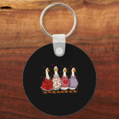Valentine Goose Heart Silly Goose Valentines Day  Sleutelhanger (Voorkant)