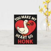 Valentine Goose Love Valentine's - You Make My Hea Kaart (Gele Bloem)