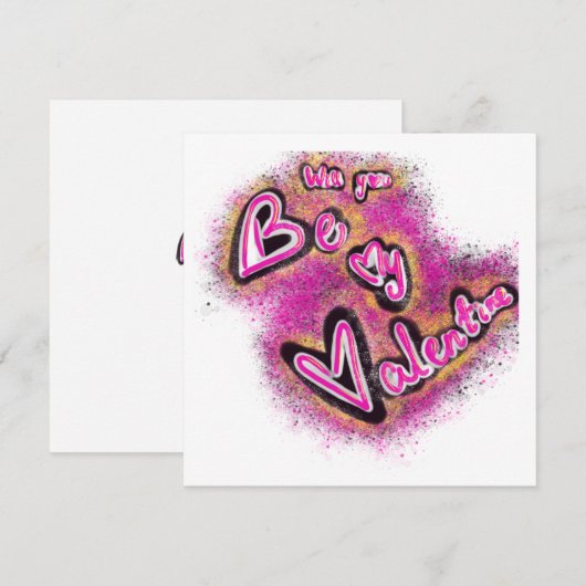 Valentine graffiti feestdagenkaart (Voorkant / Achterkant)