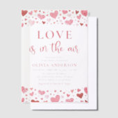 Valentine Harten Liefde is in de Lucht Bruidsfeest Vellum Uitnodigingen (Offset)