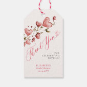 Valentine Harten Liefdes Tuin Roze Bruidsmeisjesfe Cadeaulabel (Achterkant)