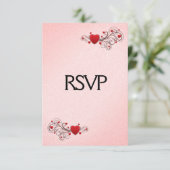 Valentine Harten RSVP met Menu Keuze (Staand voorkant)