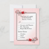Valentine Harten RSVP met Menu Keuze (Achterkant)