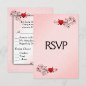 Valentine Harten RSVP met Menu Keuze (Voorkant / Achterkant)