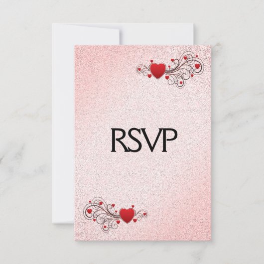 Valentine Hartjes RSVP met menu keuze (Voorkant)