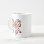 Valentine Heart Bow Cute Ribbon Koffiemok (Voorkant links)