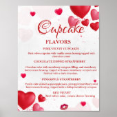 Valentine Heart Cupcake flavors sign Poster (Voorkant)