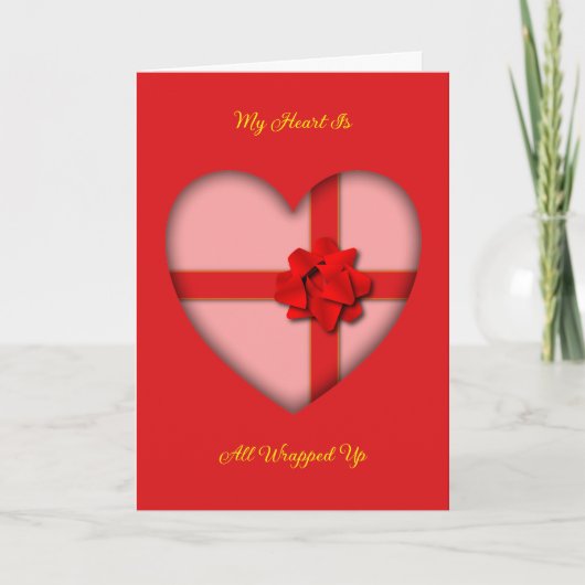 Valentine Heart Folded Greeting Card Kaart (Voorkant)