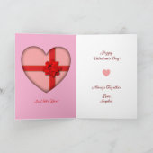 Valentine Heart Folded Greeting Card Kaart (Binnen)
