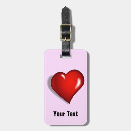 Valentine Heart Gepersonaliseerde Bagage Labels (Voorkant verticaal)