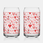 Valentine Heart Glass Blikvorm Glas (Links)