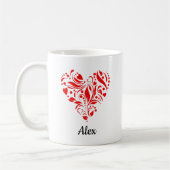 Valentine Heart Love Customizable Koffiemok (Links)