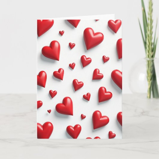 Valentine Heart Pattern Card Kaart (Voorkant)