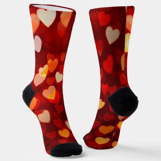 Valentine Heart Pattern Romantic Love Sokken (Gebogen)