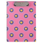 Valentine Heart Pattern with Circles – Cute Pink Klembord (Voorkant)