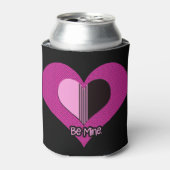 Valentine Heart Pink and Black Be Mine Blikjeskoeler (Blikje Voorkant)