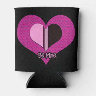 Valentine Heart Pink and Black Be Mine Blikjeskoeler