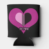 Valentine Heart Pink and Black Be Mine Blikjeskoeler (Achterkant)
