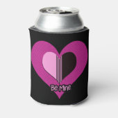 Valentine Heart Pink and Black Be Mine Blikjeskoeler (Blikje Achterkant)