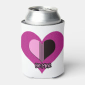 Valentine Heart Pink and Black Be Mine Blikjeskoeler (Blikje Voorkant)