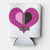Valentine Heart Pink and Black Be Mine Blikjeskoeler (Voorkant)