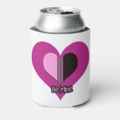 Valentine Heart Pink and Black Be Mine Blikjeskoeler (Blikje Achterkant)