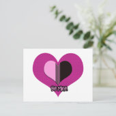 Valentine Heart Pink and Black Be Mine Briefkaart (Staand voorkant)