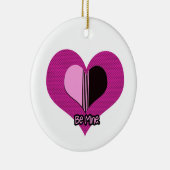 Valentine Heart Pink and Black Be Mine Keramisch Ornament (Rechts)