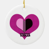 Valentine Heart Pink and Black Be Mine Keramisch Ornament (Achterkant)