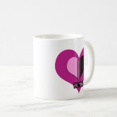 Valentine Heart Pink and Black Be Mine Koffiemok (Voorkant rechts)