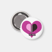 Valentine Heart Pink and Black Be Mine Magneet (Voorkant / Achterkant)
