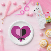 Valentine Heart Pink and Black Be Mine Papieren Bordje (Feest)