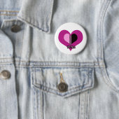 Valentine Heart Pink and Black Be Mine Ronde Button 5,7 Cm (In situ)
