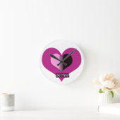 Valentine Heart Pink and Black Be Mine Ronde Klok (Huis)