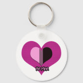 Valentine Heart Pink and Black Be Mine Sleutelhanger (Achterkant)