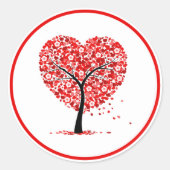 Valentine Heart Tree Floral Sticker  (Voorkant)