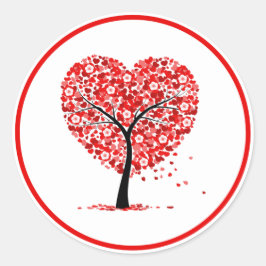 Valentine Heart Tree Floral Sticker 
