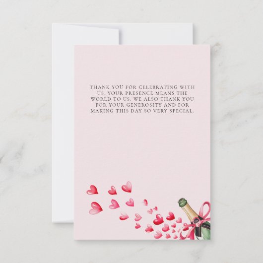 Valentine Hearts Bubbly Whimsical Bridal Shower Bedankkaart (Achterkant)