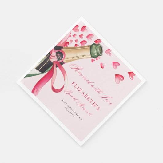 Valentine Hearts Bubbly Whimsical Bridal Shower Servet (Hoek)