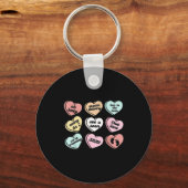 Valentine Hearts Candy Pregnancy Announcement Baby Sleutelhanger (Voorkant)