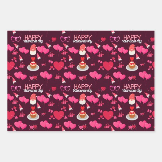 Valentine Hearts Inpakpapier Vel (Voorkant 2)