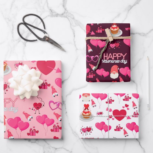 Valentine Hearts Inpakpapier Vel (Voorkant)