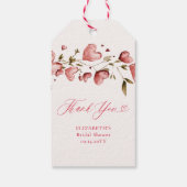 Valentine Hearts Love Garden Vines Bridal Shower Cadeaulabel (Achterkant)