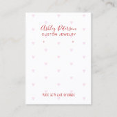 Valentine Hearts Love Jewelry Earring Display Visitekaartje (Voorkant)