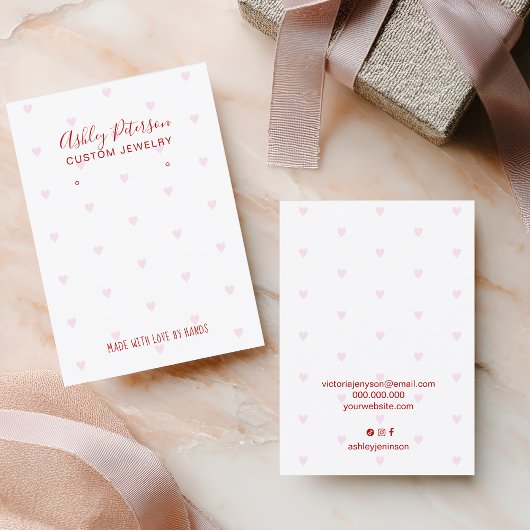 Valentine Hearts Love Jewelry Earring Display Visitekaartje