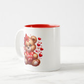 Valentine Hearts  Tweekleurige Koffiemok (Voorkant links)