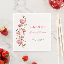 Valentine Hearts Vines Whimsical Bridal Shower Servet