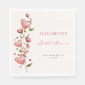 Valentine Hearts Vines Whimsical Bridal Shower Servet (Voorkant)
